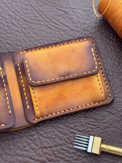 Bifold Wallet – Veg-Tan Leather with Hand Die Detailing