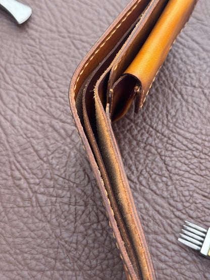 Bifold Wallet – Veg-Tan Leather with Hand Die Detailing