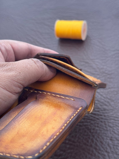 Bifold Wallet – Veg-Tan Leather with Hand Die Detailing