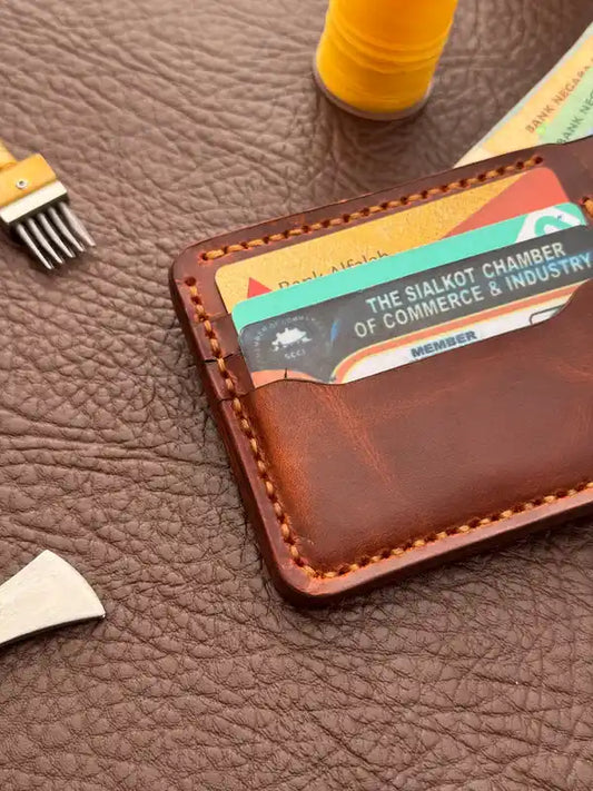Bifold – Dark Orange Wax Pull-Up Leather Wallet