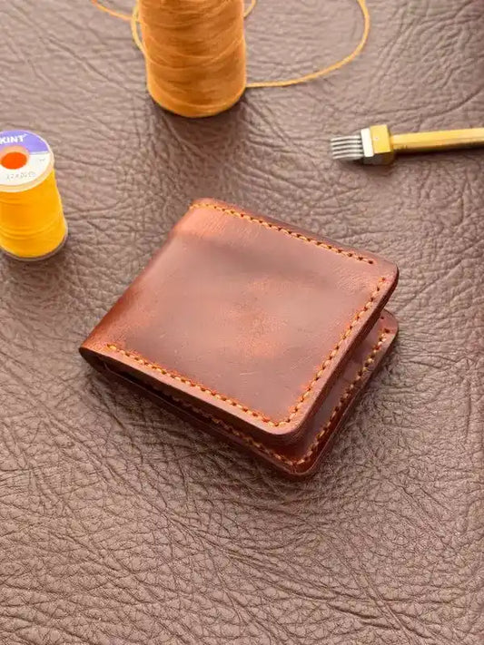 Bifold – Dark Orange Wax Pull-Up Leather Wallet
